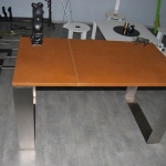 Table de bureau sur mesure, metal inox, mobilier d'art Toulouse FAS