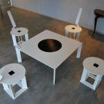 Création d'ambiance avec table basse et chaise metal mobilier d'art Toulouse FAS